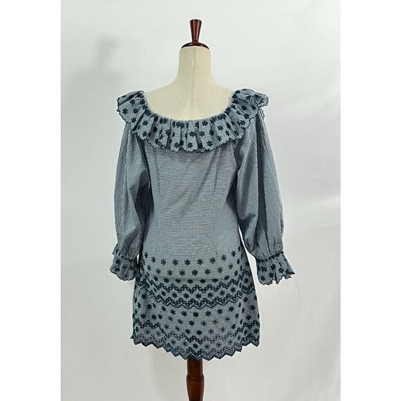 DOEN Sz L Large Blue Azure Gingham Franique Dress NWT - Picture 6 of 12